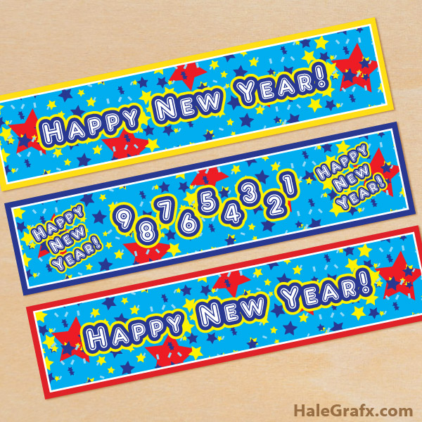 FREE Printable Happy New Year Water Bottle Labels