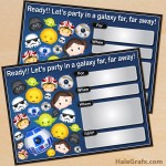 FREE Printable Cute Star Wars Tsum Tsum Birthday Invitation