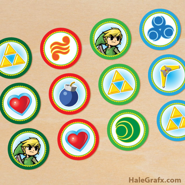 Download Free Printable Legend Of Zelda Cupcake Toppers