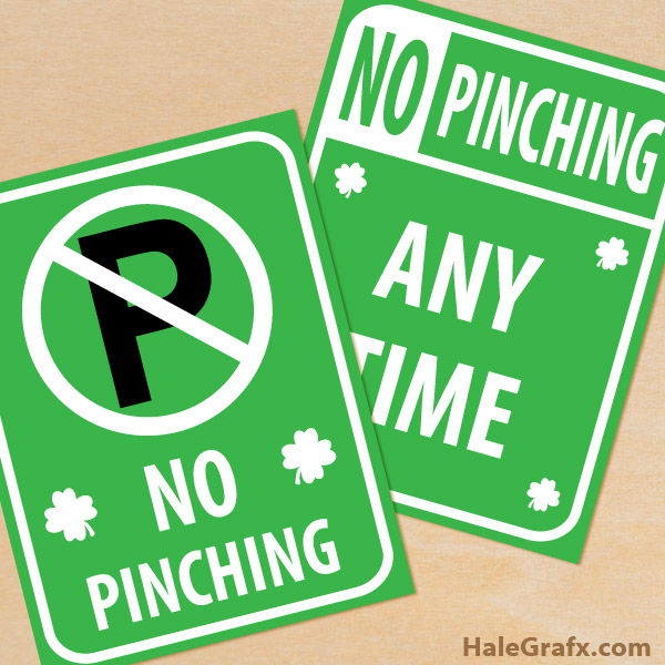 FREE Printable St. Patrick's Day No Pinch Signs