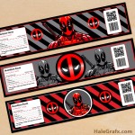 FREE Printable Deadpool Water Bottle Labels