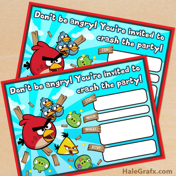 Angry Bird Invitations Free Printable