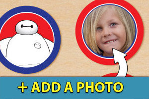 Add a photo to your Big Hero 6 cupcake toppers