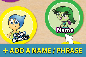 Add a name or phrase to your Inside Out cupcake toppers