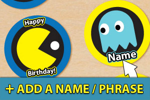 Add a name or phrase to your Pac-man cupcake toppers