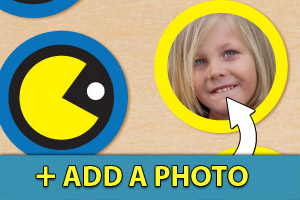 Add a photo to your Pac-man cupcake toppers