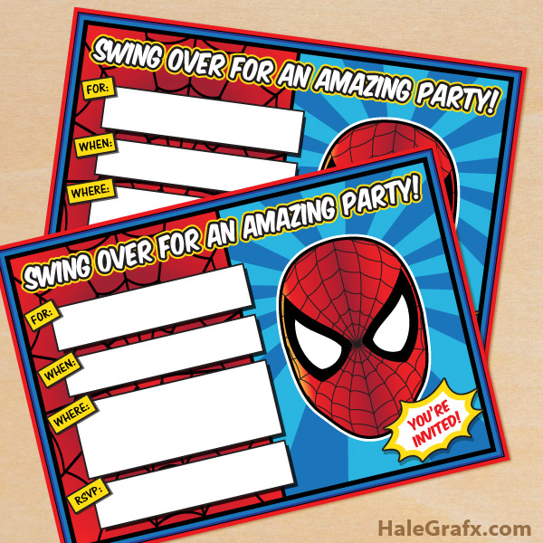 free printable spider man birthday invitation