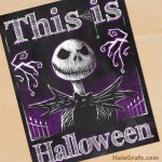 FREE Printable Halloween Jack Skellington Chalkboard Art