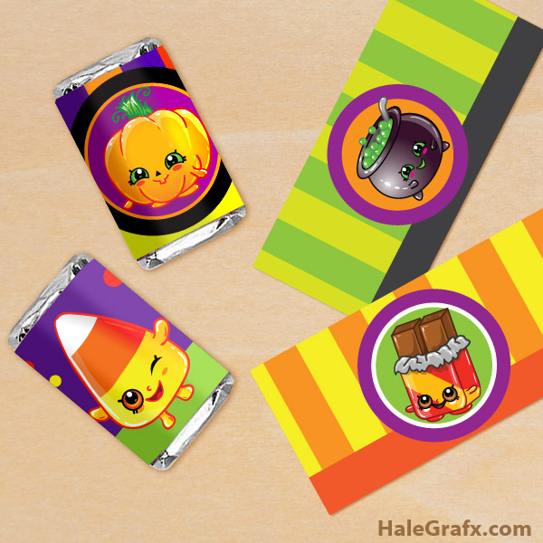 FREE Printable Halloween Shopkins Mini Candy Bar Wrappers