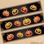 FREE Printable Goofy Halloween Pumpkin Water Bottle Labels