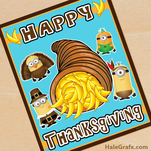 FREE Printable Thanksgiving Minions Poster