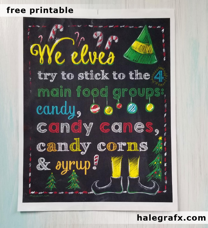 FREE Printable Christmas Elf Movie Quote Chalkboard Art FREE Printable Christmas Elf Movie Quote Chalkboard Art