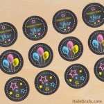 FREE Printable Chalk New Year Cupcake Toppers