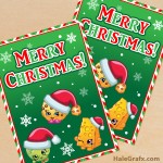 FREE Printable Christmas Shopkins Greeting Card