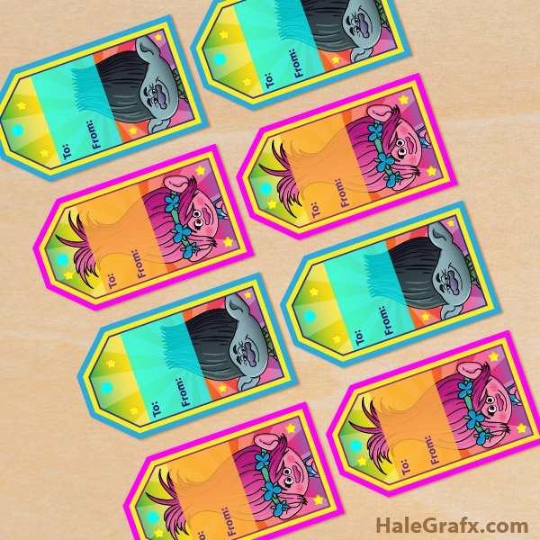 FREE Printable Trolls Gift Tags FREE Printable Trolls Gift Tags