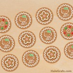 FREE Printable Christmas Hello Kitty Gingerbread Cupcake Toppers