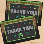 FREE Printable Minecraft Thank You Card