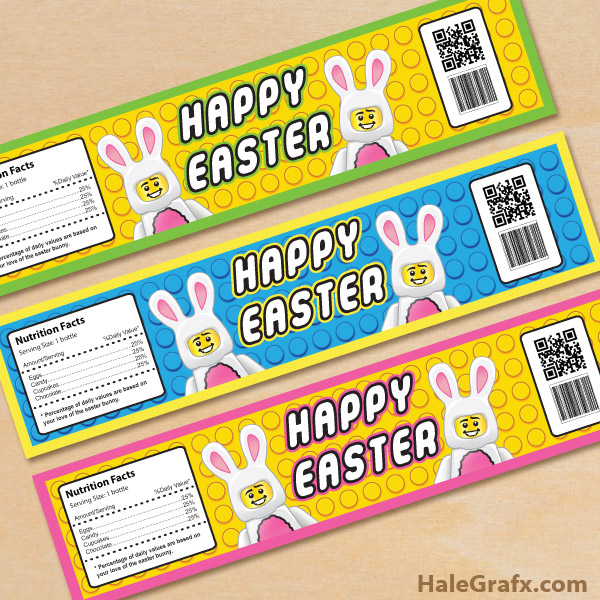 Free Printable LEGO Easter Water Bottle Labels