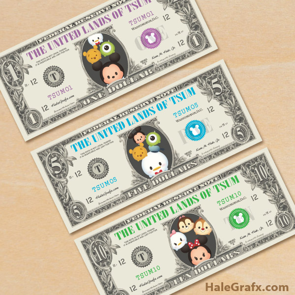 10 Mickey Mouse Dollar Bills  Fake Play Disney Cartoon Money Fun  Gift L4 