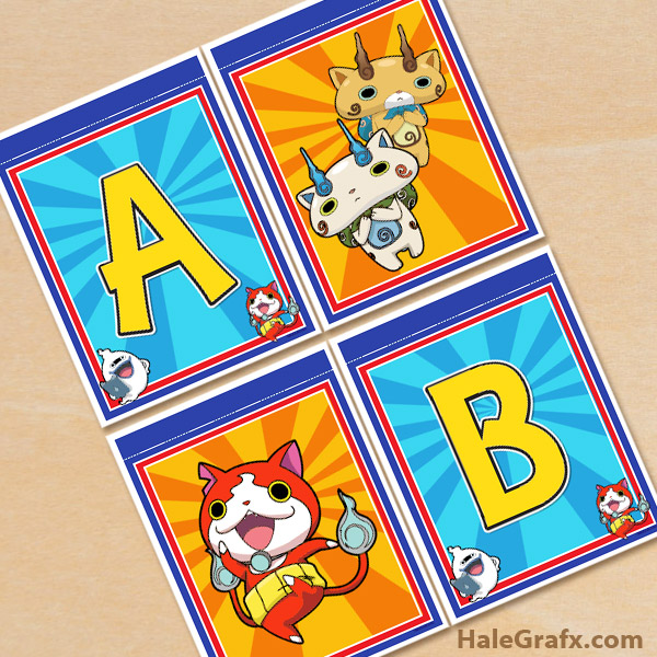 FREE Printable Yo-kai Alphabet Banner Pack