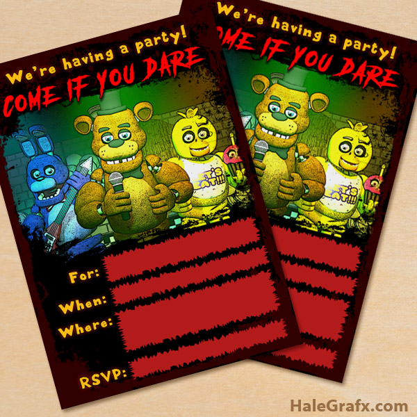 Free Printable Five Nights At Freddy S Party Invitation