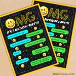 FREE Printable Emoji Birthday Party Invitation