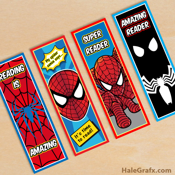 FREE Printable Spider-man Bookmarks