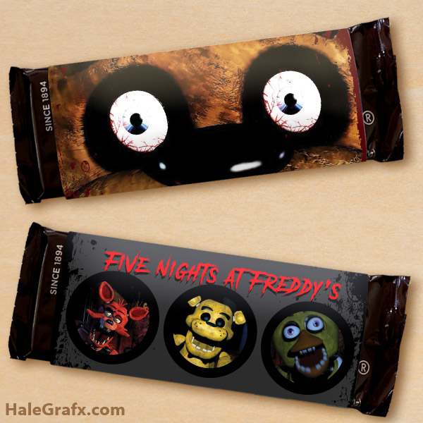 FREE Printable Five Nights at Freddy's Candy Bar Wrappers
