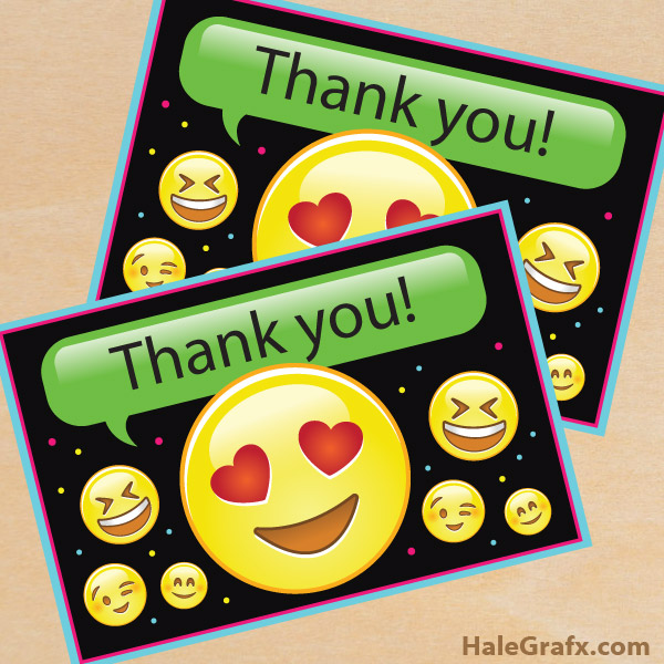 Free Printable Emoji Thank You Card - free printable roblox thank you