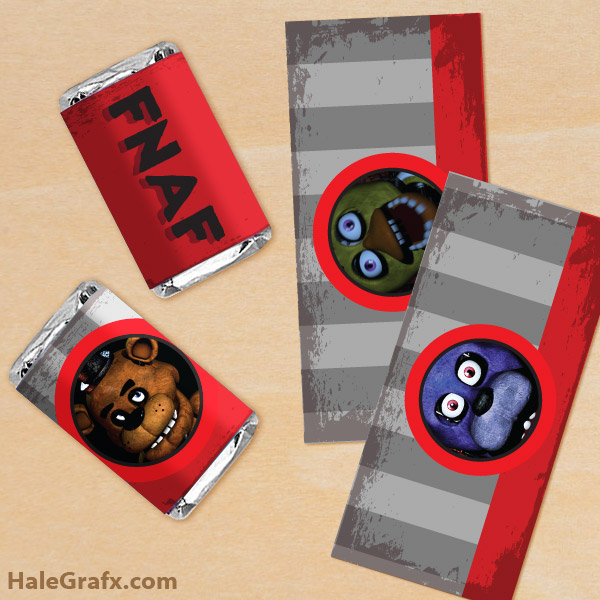 FREE Printable Five Nights at Freddy's Mini Candy Bar Wrappers