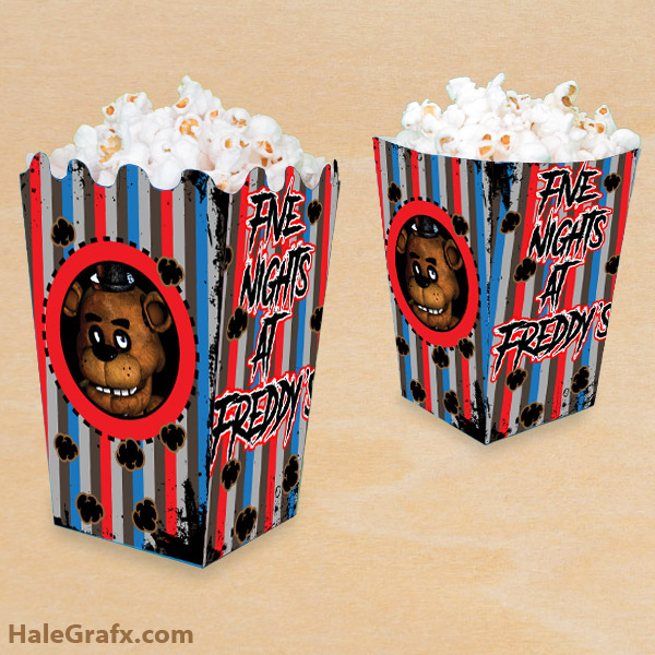 FREE Printable Five Nights at Freddy's Popcorn Box