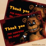 FREE Printable Five Nights at Freddy’s Thank You Card
