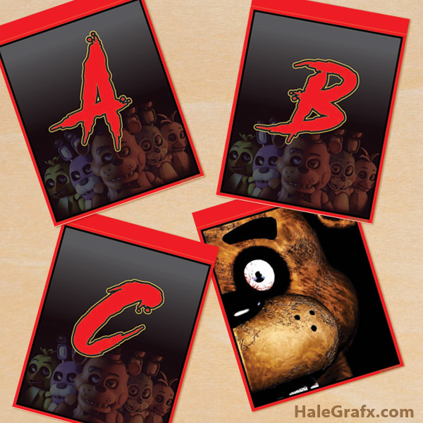 FREE Printable Five Nights at Freddy's Alphabet Banner Pack