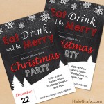 FREE Printable Christmas Chalk Party Invitation