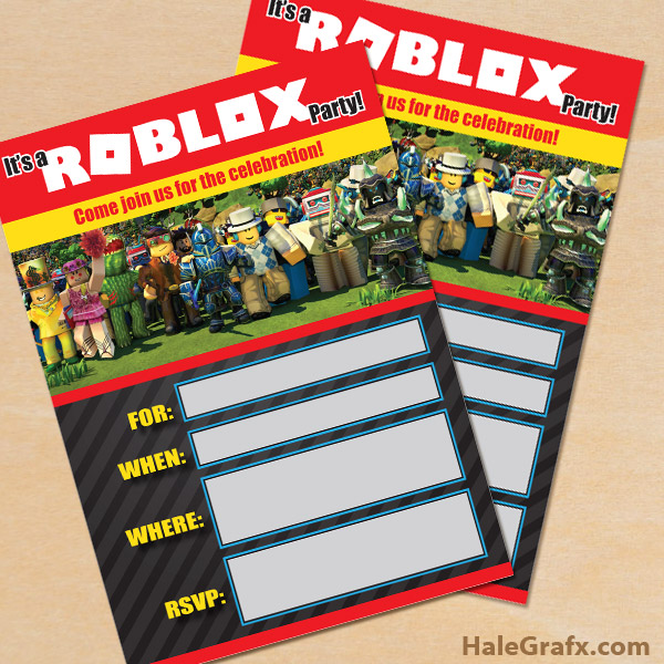 Free Printable Roblox Party Invitation - roblox invitations roblox party roblox birthday invitation