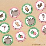 FREE Printable Christmas Pusheen Cupcake Toppers