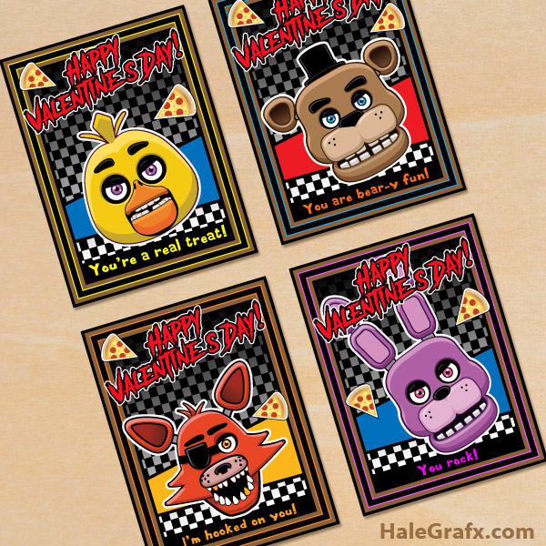 FREE Printable Five Nights at Freddy's Valentines