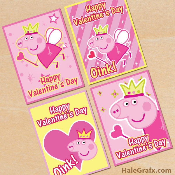 Printable Peppa Pig George Valentine S Day Cards For Grandson