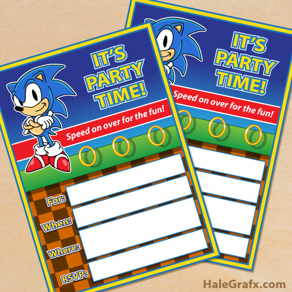 Free Printable Sonic The Hedgehog Party Invitation - roblox invitation template free roblox how to get free