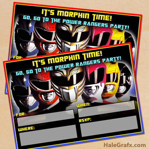 Download Free Printable Power Rangers Party Invitation