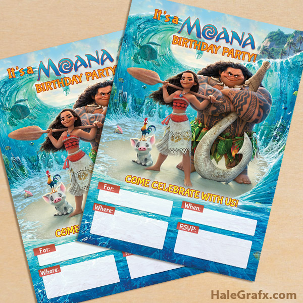 Free Printable Disney Moana Party Invitation - moana and roblox beach party birthday party ideas photo 11