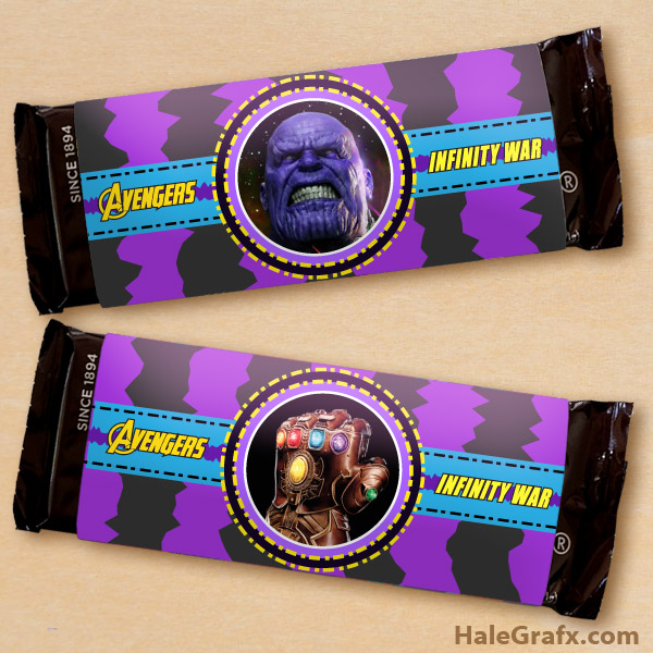 FREE Printable Avengers Infinity War Candy Bar Wrappers