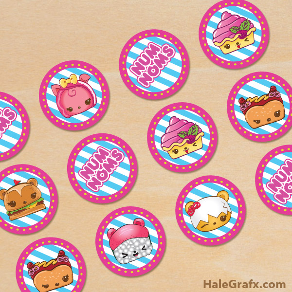 FREE Printable Num Noms Cupcake Toppers