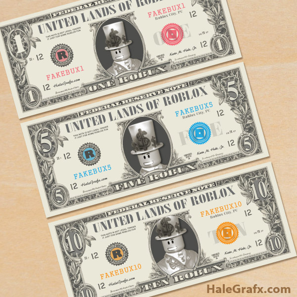 Free Printable Roblox Play Money - 