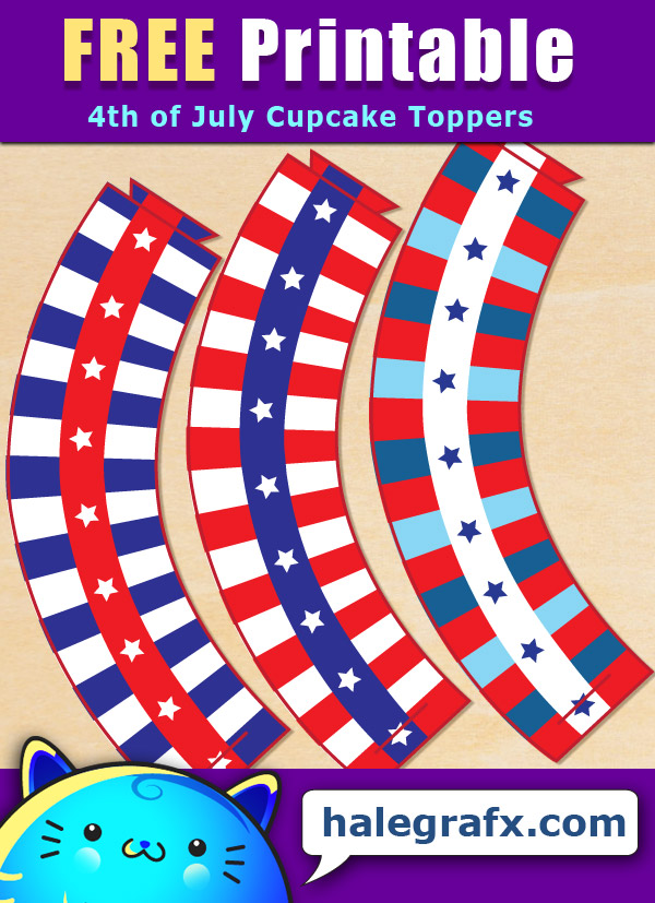 FREE Printable 4th of July Cupcake Wrappers