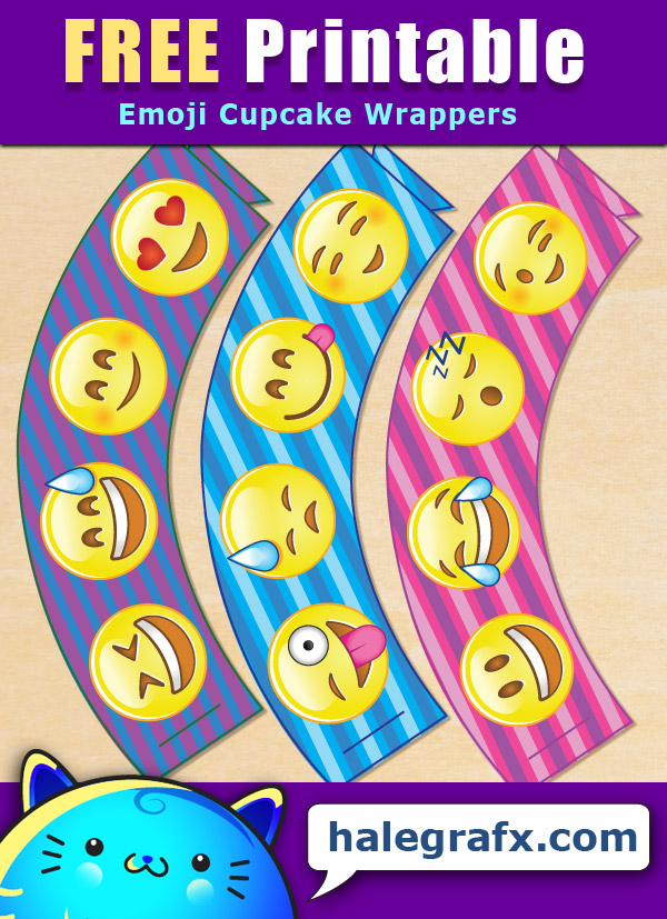 FREE Printable Emoji Cupcake Wrappers