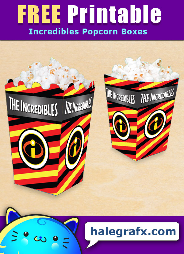 Free Printable Incredibles Popcorn Box - popcorn box roblox