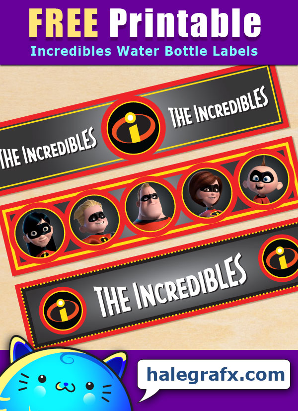 Free Printable Incredibles Water Bottle Labels