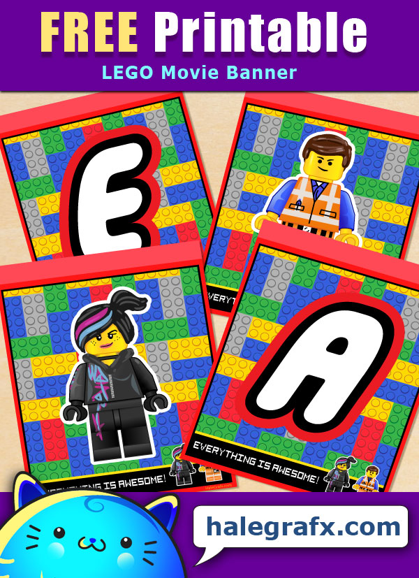 free printable lego movie alphabet banner pack