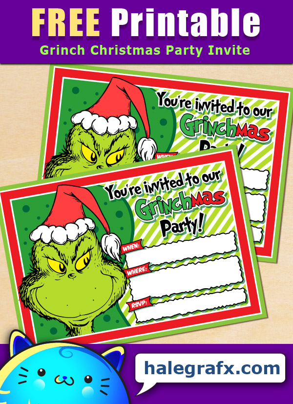 FREE Printable Grinch Christmas Party Invitation